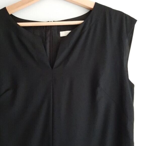 JOSEF | Classic Sleeveless Sheath Split Neck Mini Dress Black Sz S - Picture 5 of 12